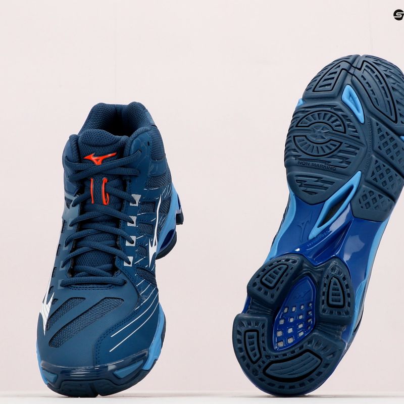 Férfi röplabda cipő Mizuno Wave Voltage Mid tengerészkék V1GA216521 15