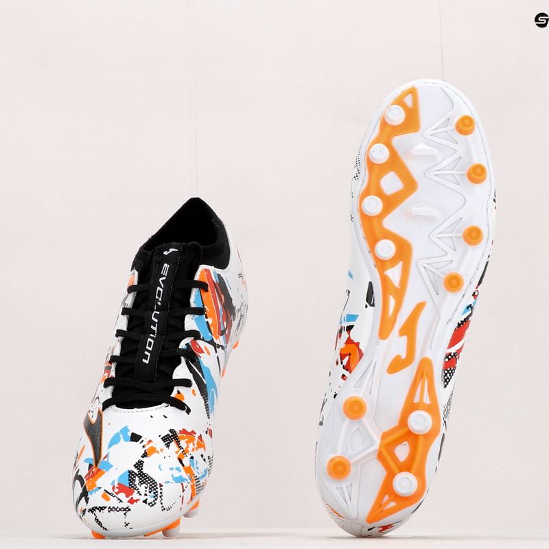 Joma Evolution FG férfi futballcipő fehér/fekete/narancs 12