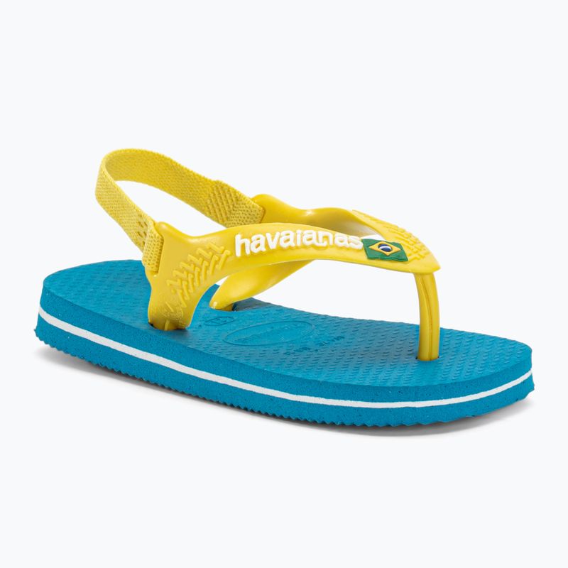 Havaianas Baby Brasil Logo II szandál fehér/kék/zöld/sárga