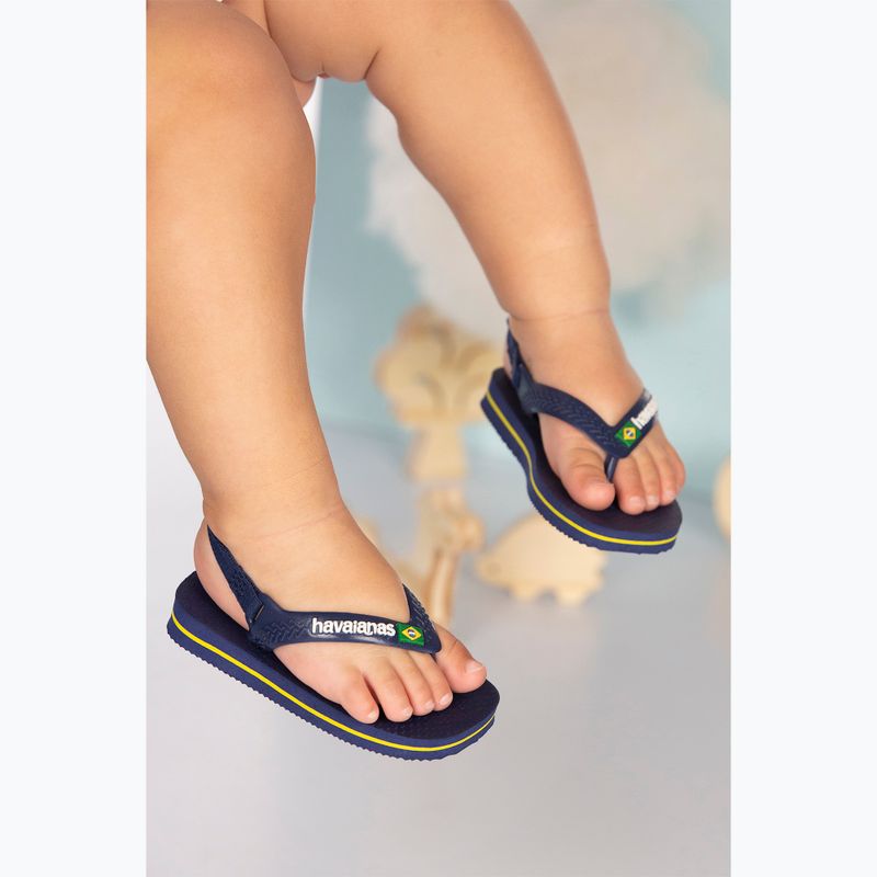 Havaianas Baby Brasil Logo II navy blue / citrus yelloew gyermek szandál 4