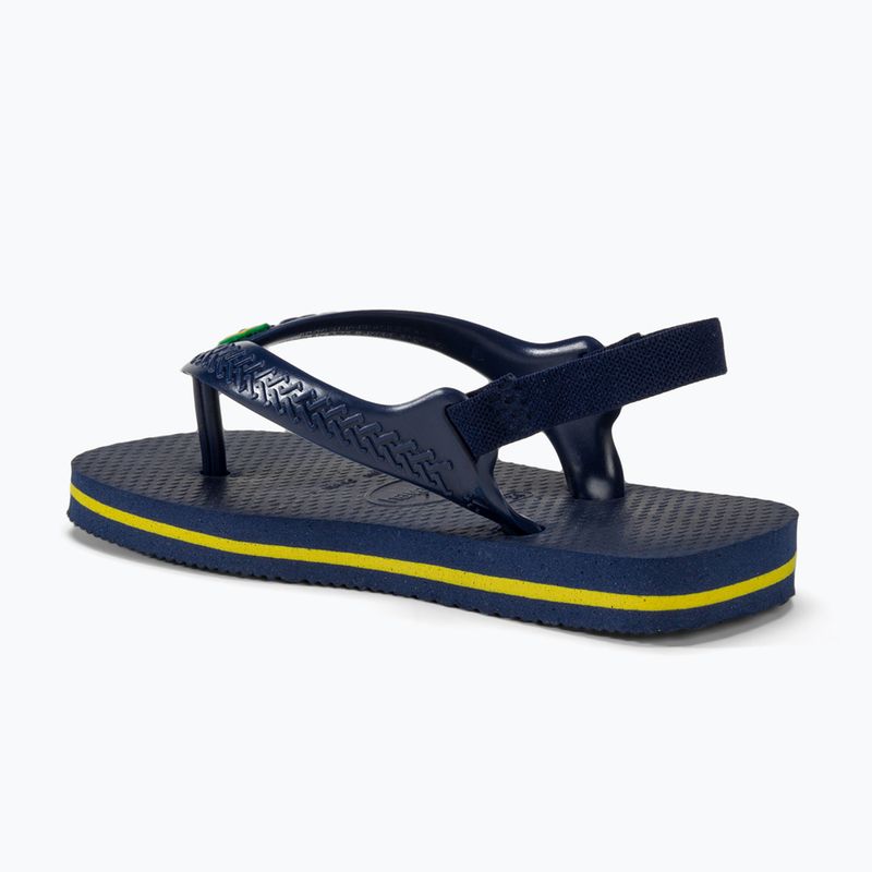 Havaianas Baby Brasil Logo II navy blue / citrus yelloew gyermek szandál 3