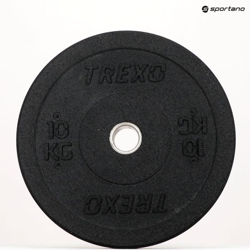 TREXO fekete bumper olimpiai súlytárcsa 10 kg TRX-BMP010 12