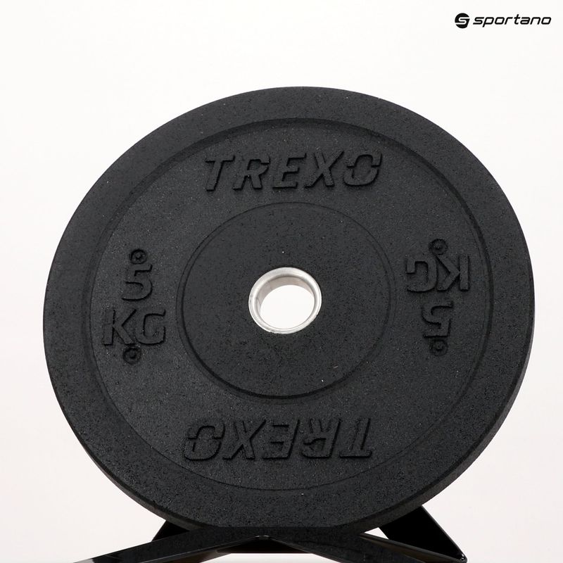 TREXO fekete bumper olimpiai súlytárcsa 5 kg TRX-BMP005 11