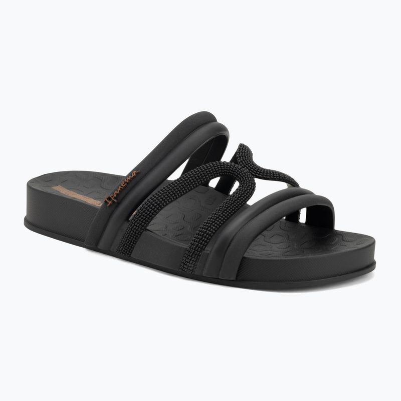 Női Ipanema Walk Slide flip-flopok fekete/fekete/barna