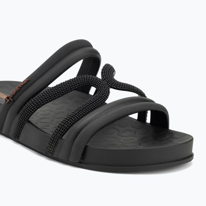 Női Ipanema Walk Slide flip-flopok fekete/fekete/barna 7