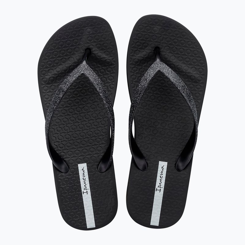 Női Ipanema Mesh Chic Plat fekete/glitter fekete flip flopok 2