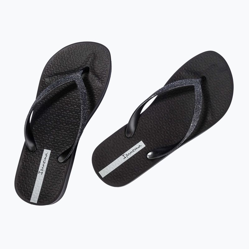 Női Ipanema Mesh Chic Plat fekete/glitter fekete flip flopok 3