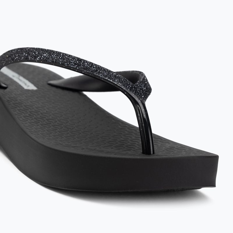 Női Ipanema Mesh Chic Plat fekete/glitter fekete flip flopok 7