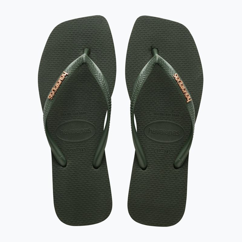 Havaianas Square Logo Metallic green olive női flip-flop papucs 10