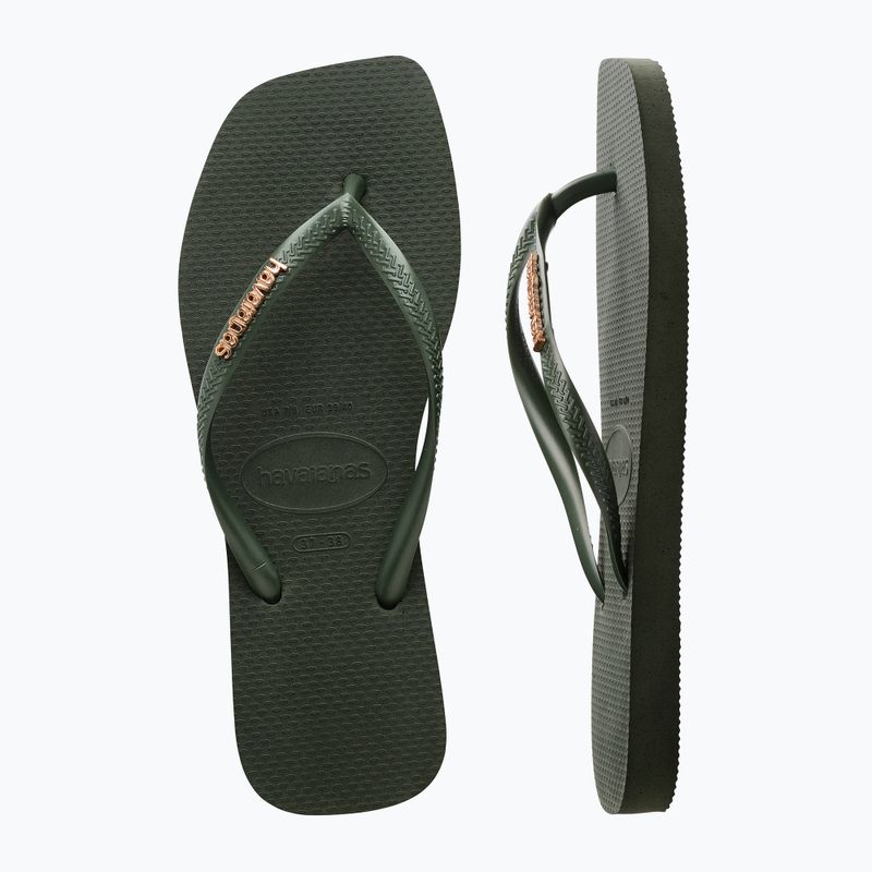 Havaianas Square Logo Metallic green olive női flip-flop papucs 11