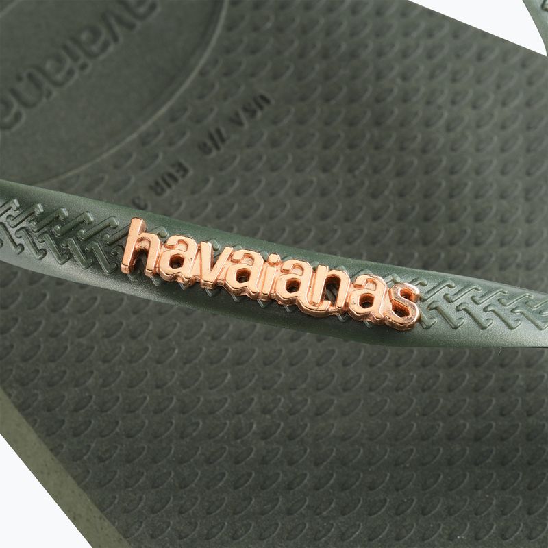 Havaianas Square Logo Metallic green olive női flip-flop papucs 12