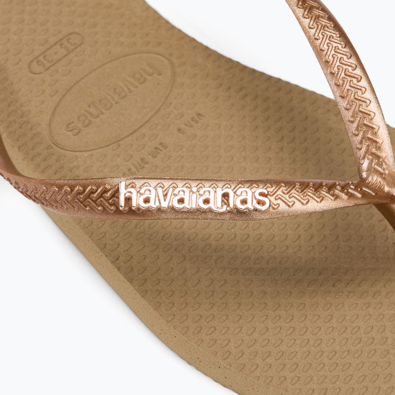 Havaianas Square Logo Metallic rose gold / rose gold női flip-flop papucs 8