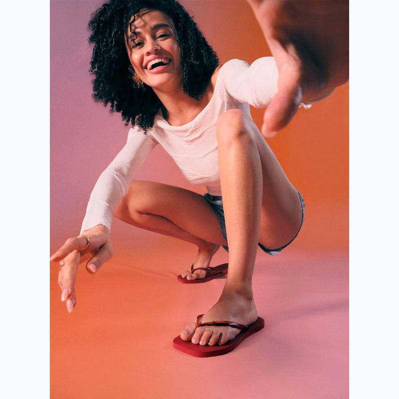 Havaianas Square Logo Metallic mahogany női flip-flop papucs 15