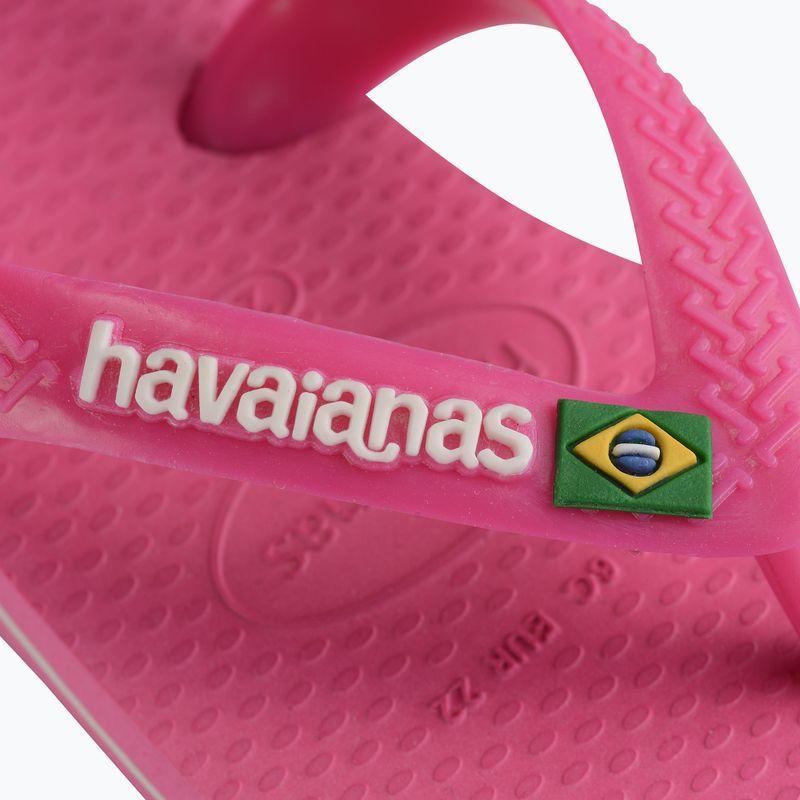 Havaianas Baby Brasil Logo II pink flux / white gyermek szandál 9