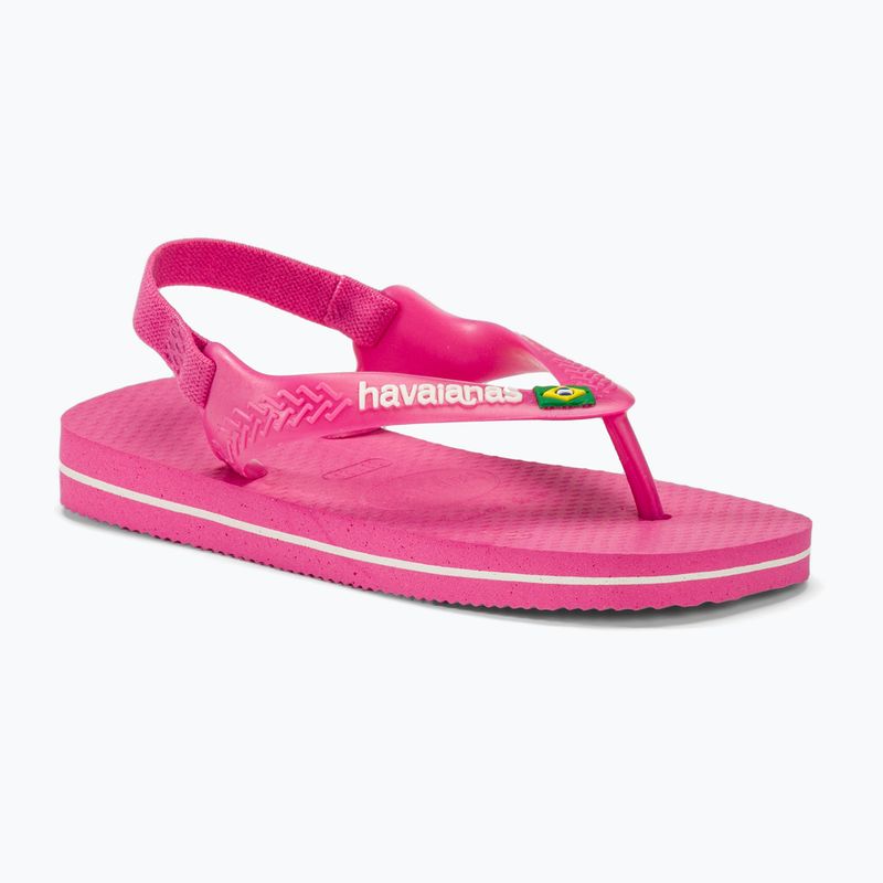 Havaianas Baby Brasil Logo II pink flux / white gyermek szandál