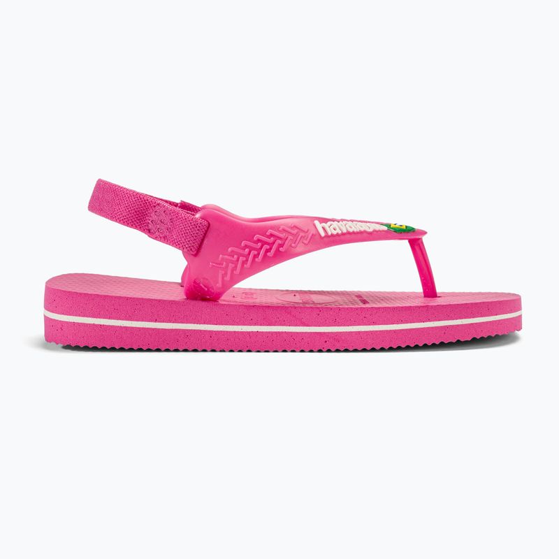 Havaianas Baby Brasil Logo II pink flux / white gyermek szandál 2