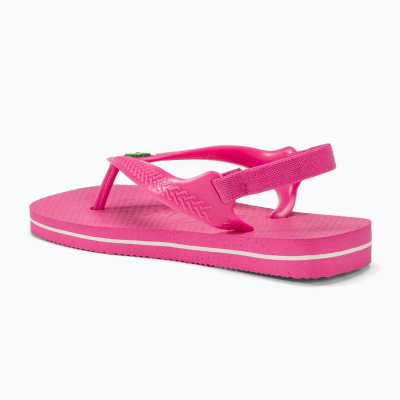 Havaianas Baby Brasil Logo II pink flux / white gyermek szandál 3