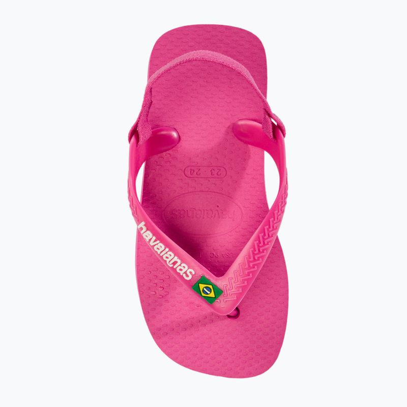 Havaianas Baby Brasil Logo II pink flux / white gyermek szandál 6