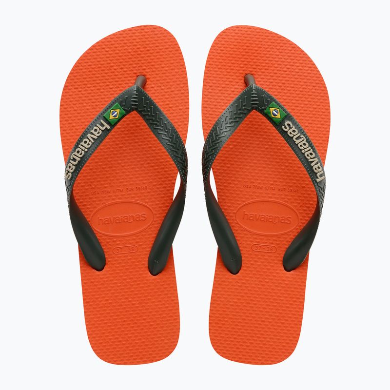 Havaianas Brasil Logo sunset orange flip-flop papucs 10