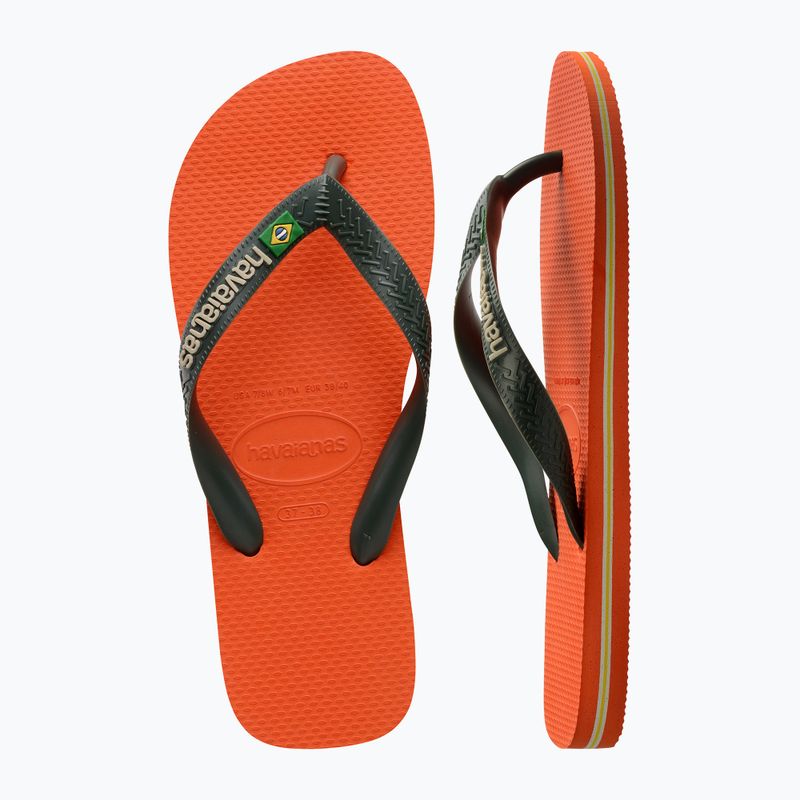 Havaianas Brasil Logo sunset orange flip-flop papucs 11