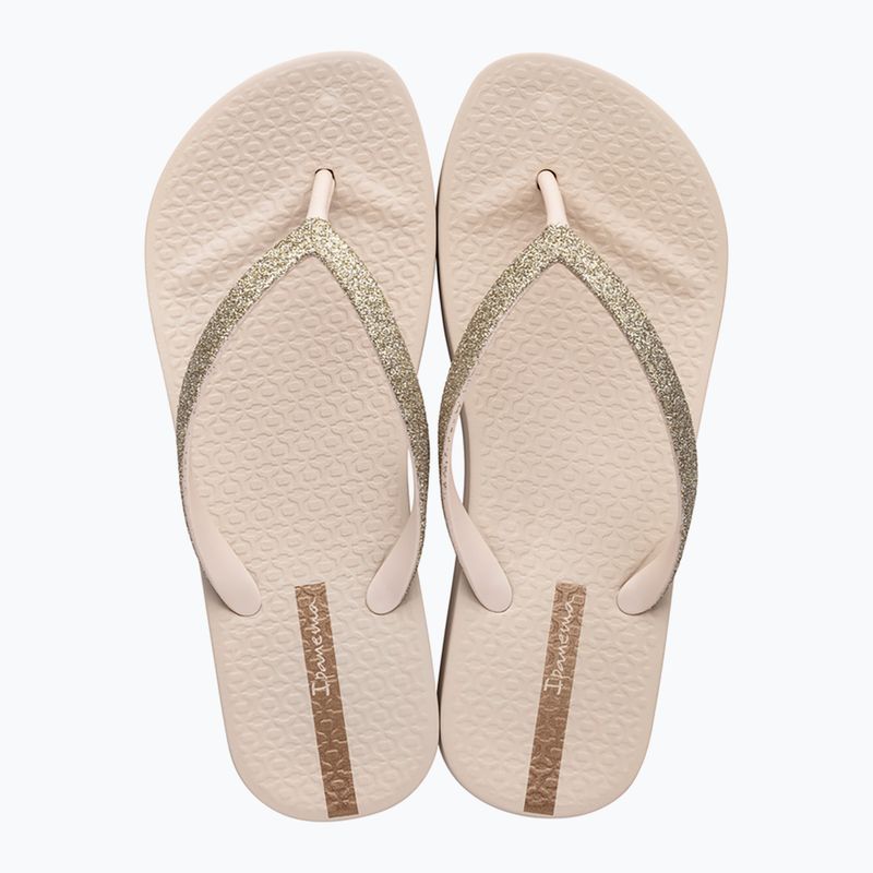 Női Ipanema Mesh Chic Plat bézs/glitter flip flopok 2