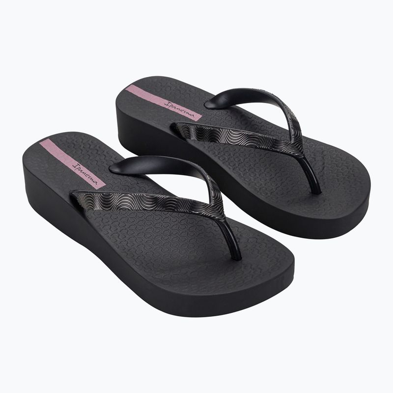 Női Ipanema Mesh X Plat fekete/fekete/lila flip flopok