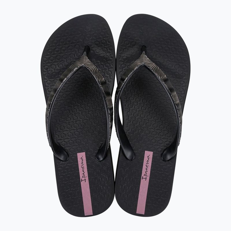 Női Ipanema Mesh X Plat fekete/fekete/lila flip flopok 2