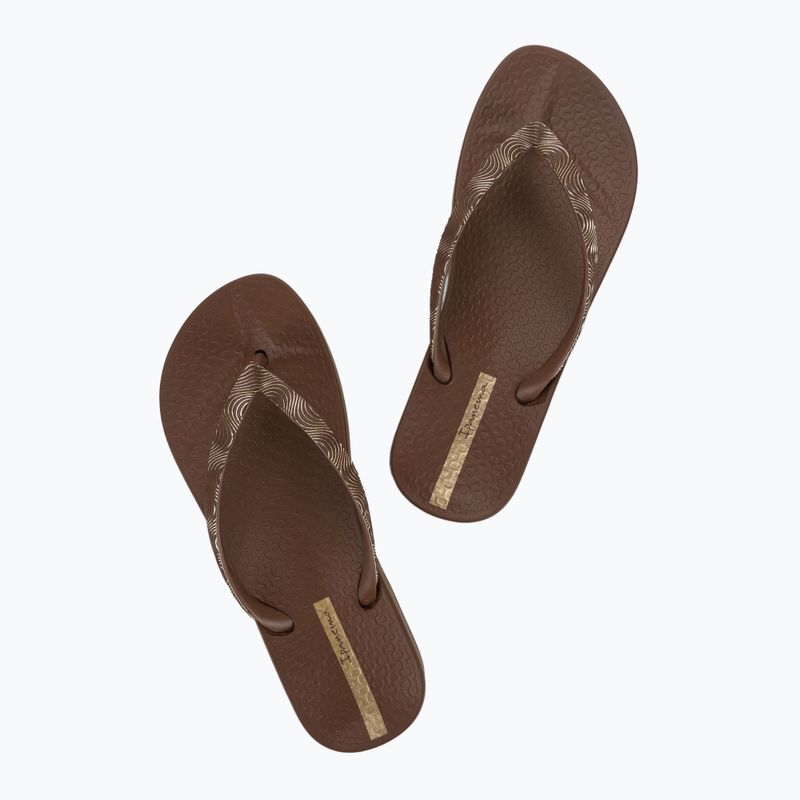 Női Ipanema Mesh IX barna/barna/arany flip flopok 3