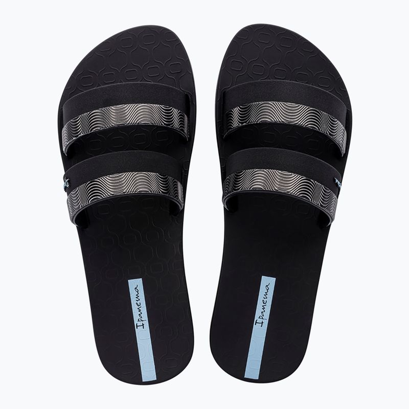 Női Ipanema Mesh Slide fekete/kék flip-flopok 2