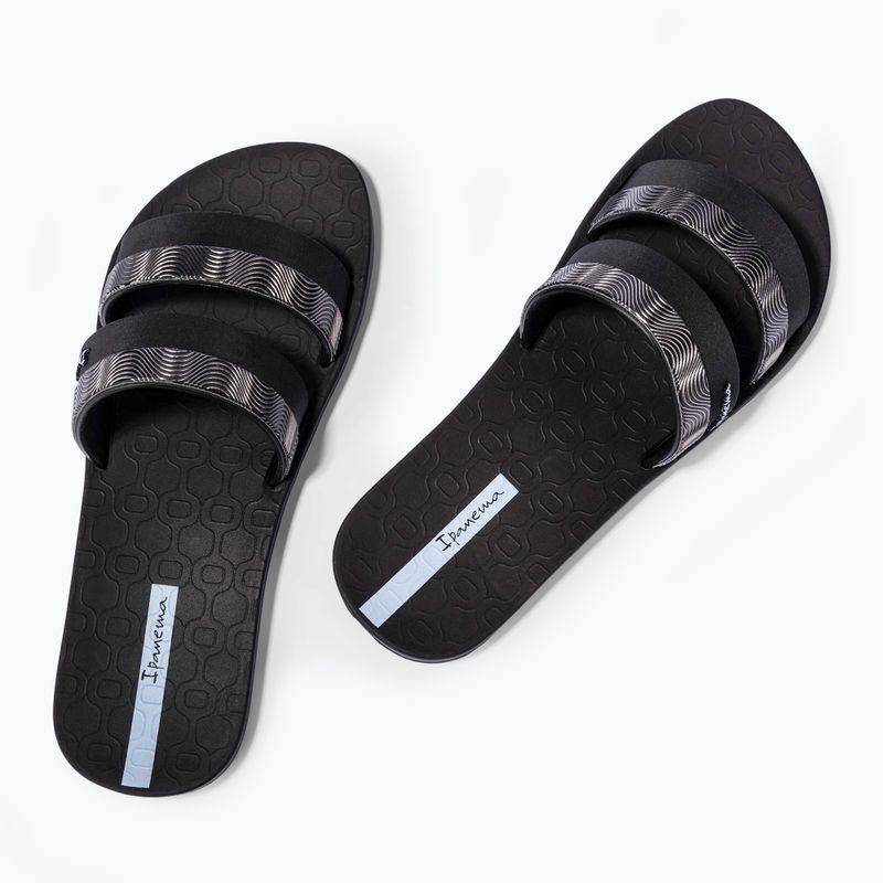 Női Ipanema Mesh Slide fekete/kék flip-flopok 3