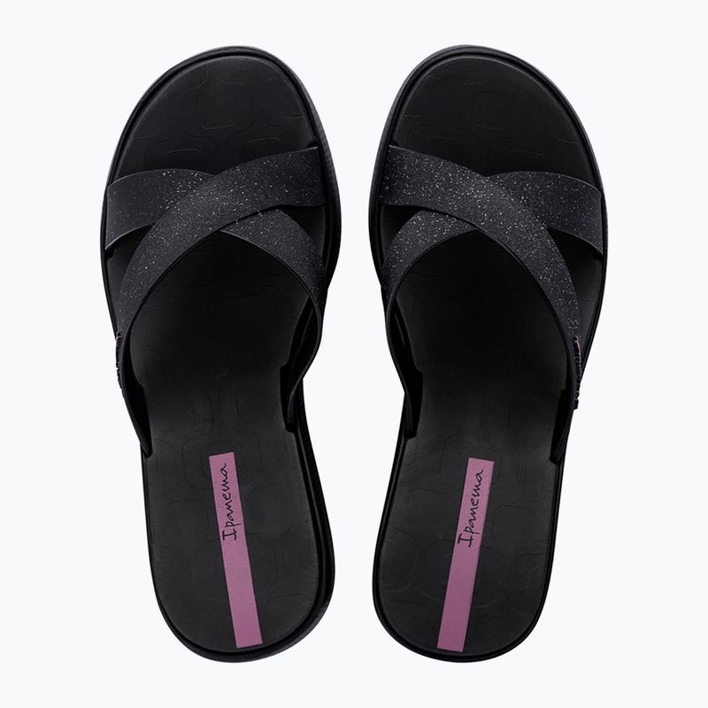 Női Ipanema High Fashion II Slide fekete/csillámos fekete/lila flip-flopok 2
