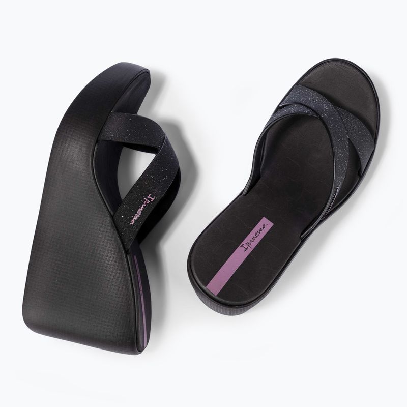 Női Ipanema High Fashion II Slide fekete/csillámos fekete/lila flip-flopok 3