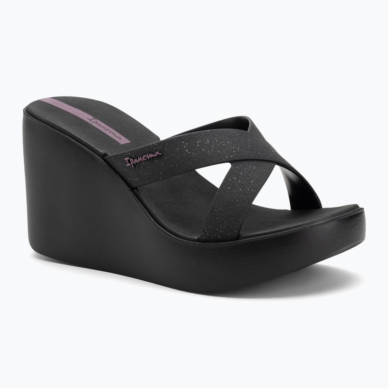Női Ipanema High Fashion II Slide fekete/csillámos fekete/lila flip-flopok