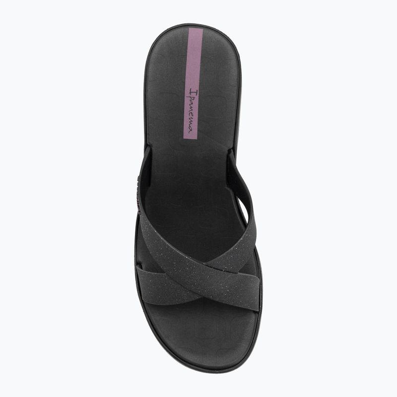 Női Ipanema High Fashion II Slide fekete/csillámos fekete/lila flip-flopok 5