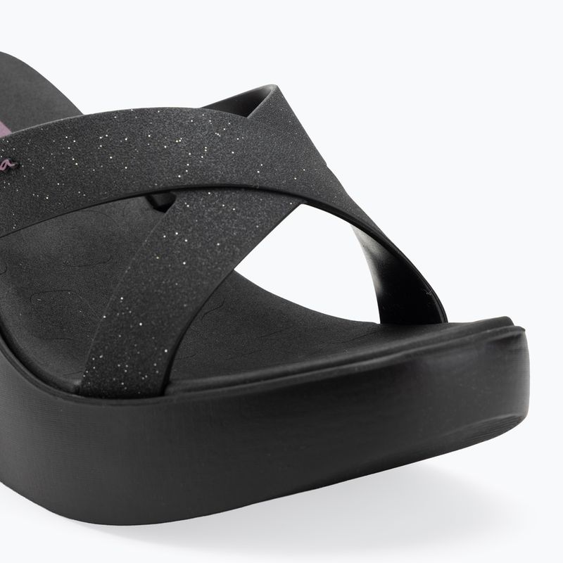 Női Ipanema High Fashion II Slide fekete/csillámos fekete/lila flip-flopok 7
