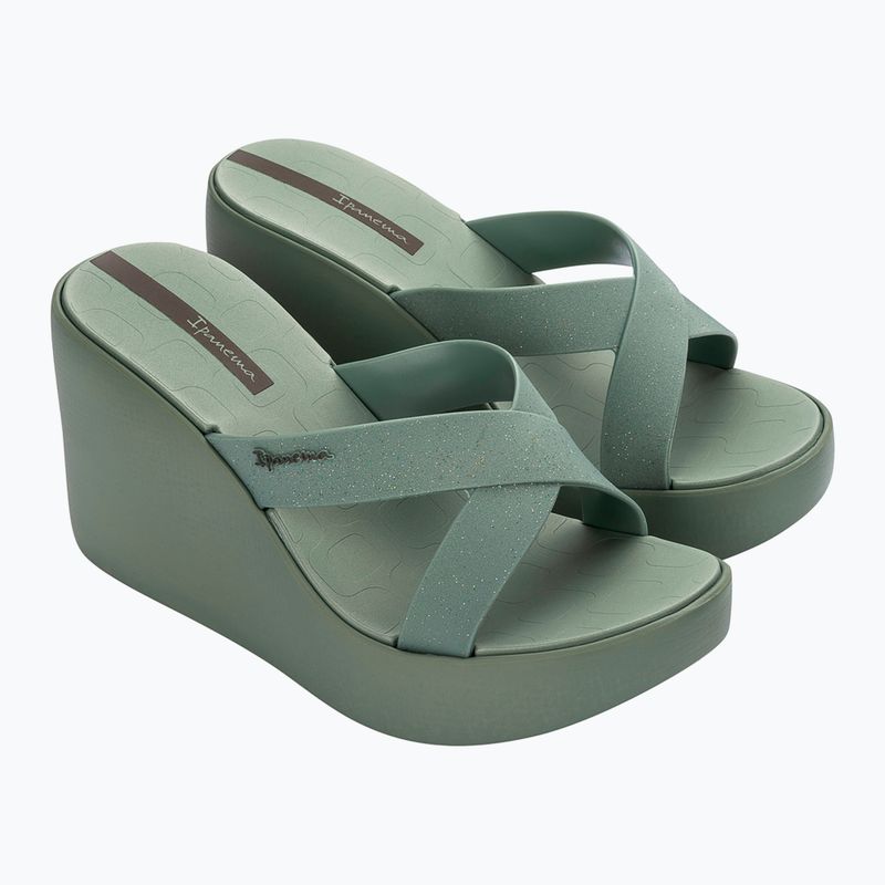 Női Ipanema High Fashion II Slide zöld/glitter zöld/szürke flip-flopok