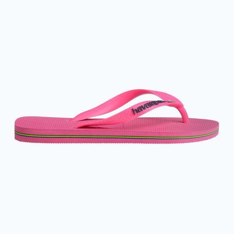 Havaianas Brasil Logo Neon pink flux / pink flux flip-flop papucs 9