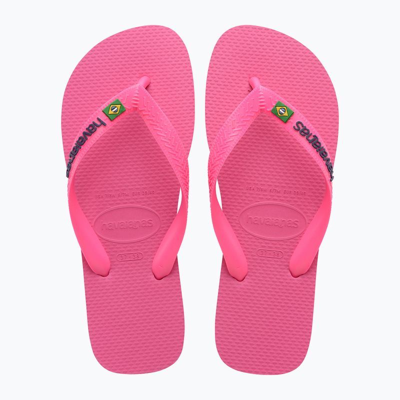 Havaianas Brasil Logo Neon pink flux / pink flux flip-flop papucs 10