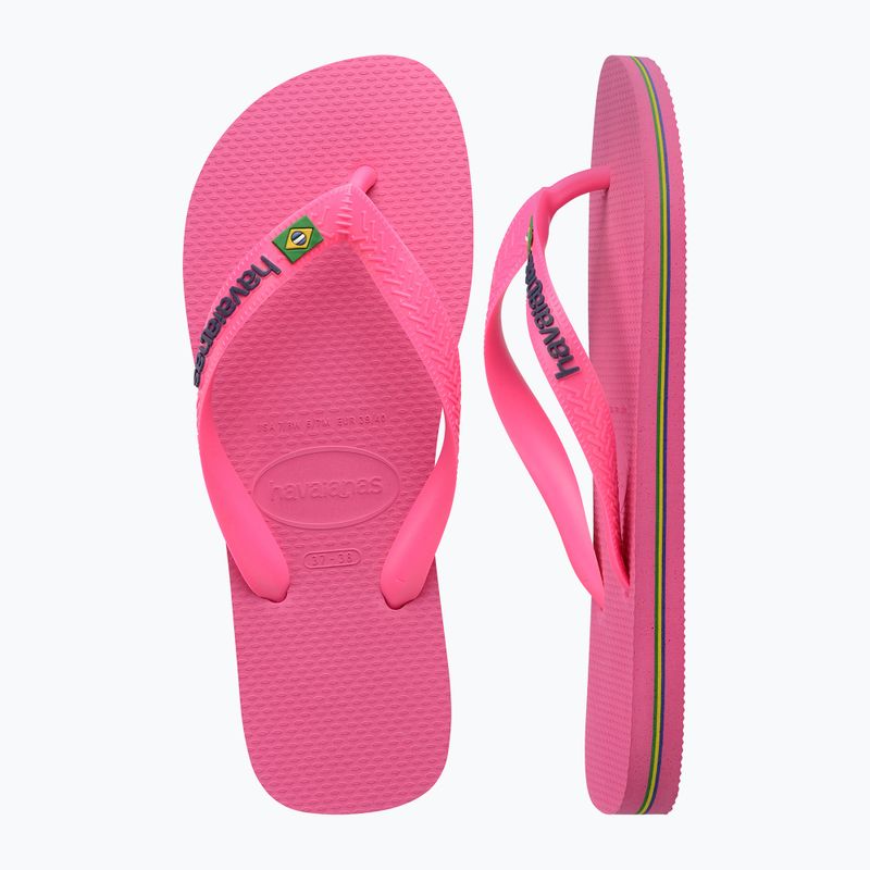 Havaianas Brasil Logo Neon pink flux / pink flux flip-flop papucs 11