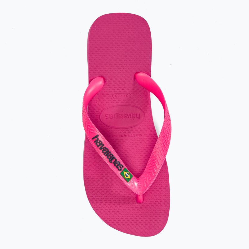 Havaianas Brasil Logo Neon pink flux / pink flux flip-flop papucs 7