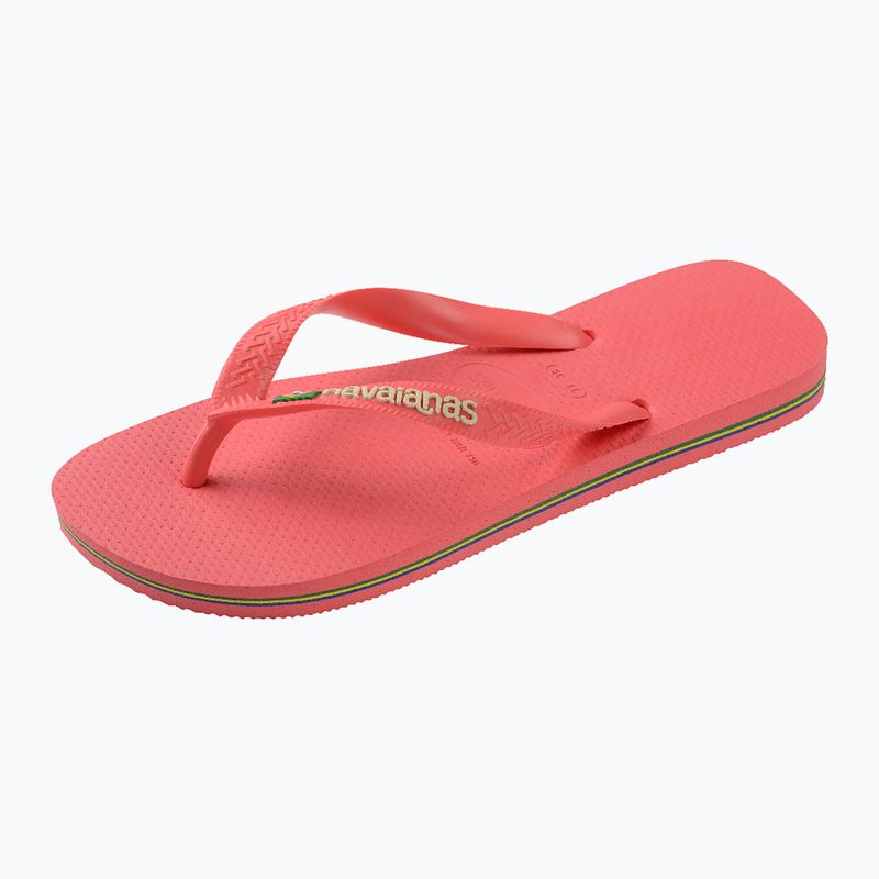 Havaianas Brasil Logo trópusi korallszínű szandálok 2