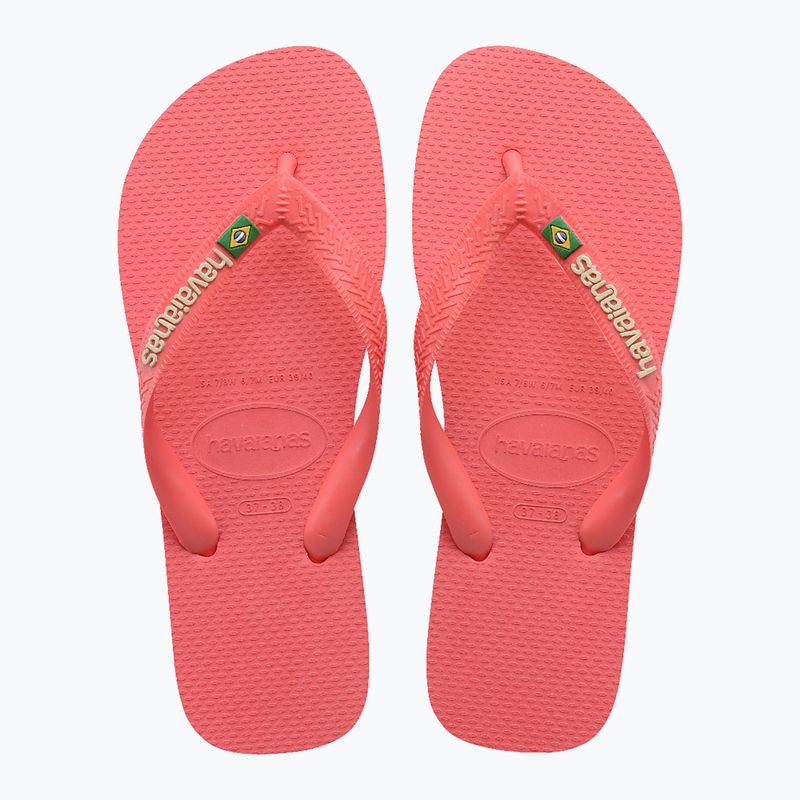 Havaianas Brasil Logo trópusi korallszínű szandálok 4