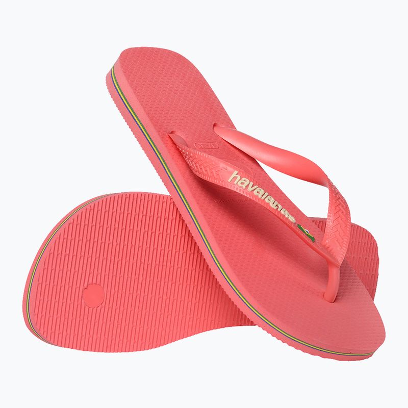 Havaianas Brasil Logo trópusi korallszínű szandálok 6