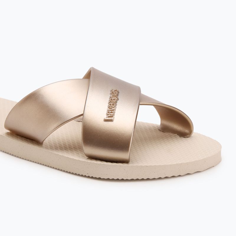 Női flip-flopok Havaianas Aqua Metallic bézs 7