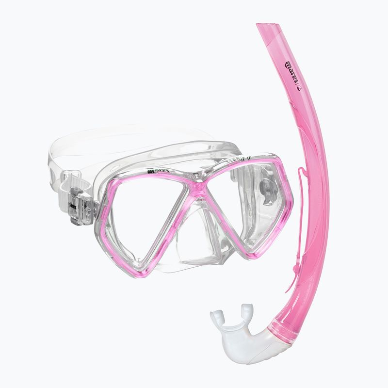 Gyerek snorkeling készlet Mares Combo Zephir Junior pink/clear