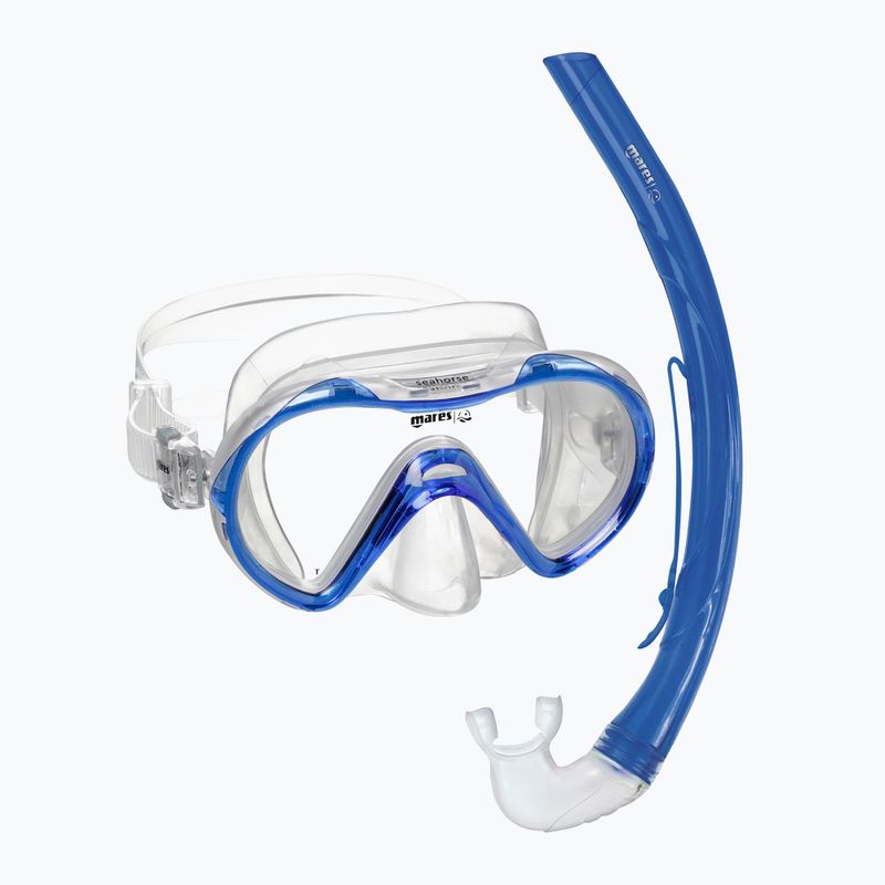 Gyermek snorkeling szett Mares Combo Seahorse royal blue/clear