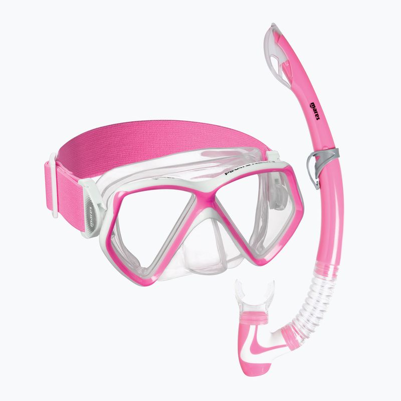 Gyermek snorkeling szett Mares Combo Pirate Neon pink/white/clear