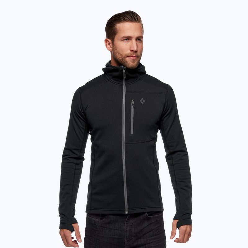 Férfi trekking pulóver Black Diamond Coefficient Fleece Hoody fekete AP744040200002LRG1