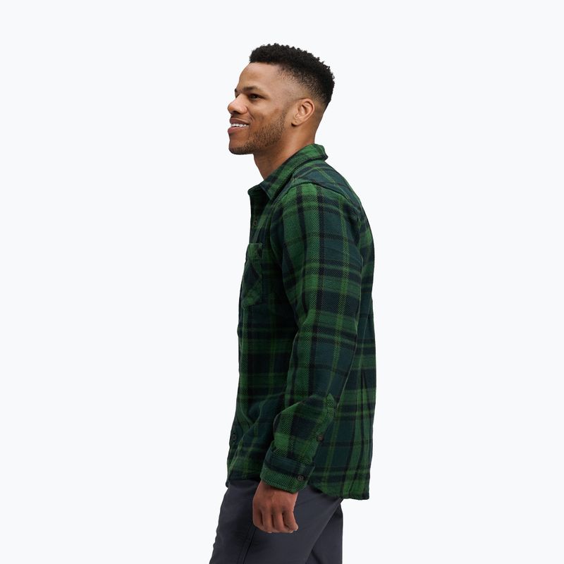 Férfi Black Diamond Project Heavy Flannel tenyérzöld/antracit kockás trekking póló 3