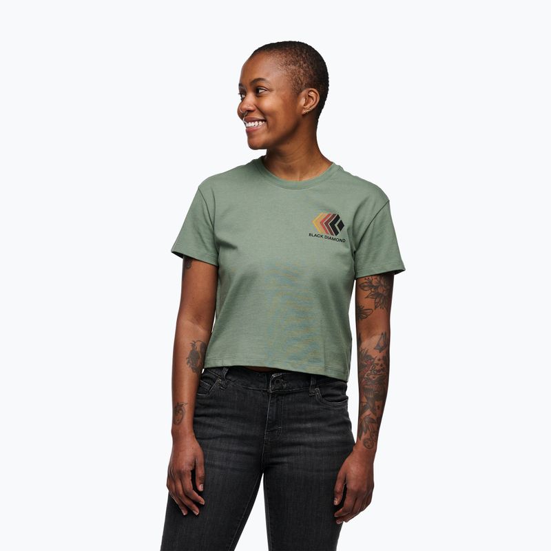 női póló Black Diamond Faded Crop laurel green